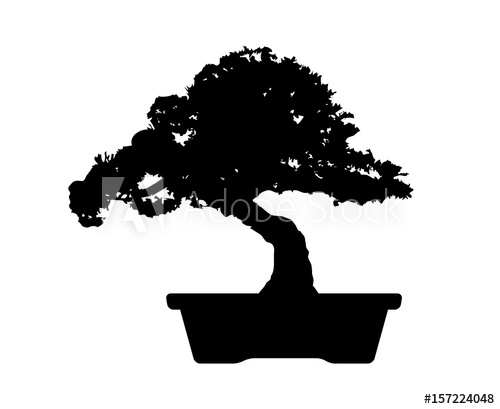 500x409 Bonsai Tree Mini Potted Plant Flat Vector Icon For Apps