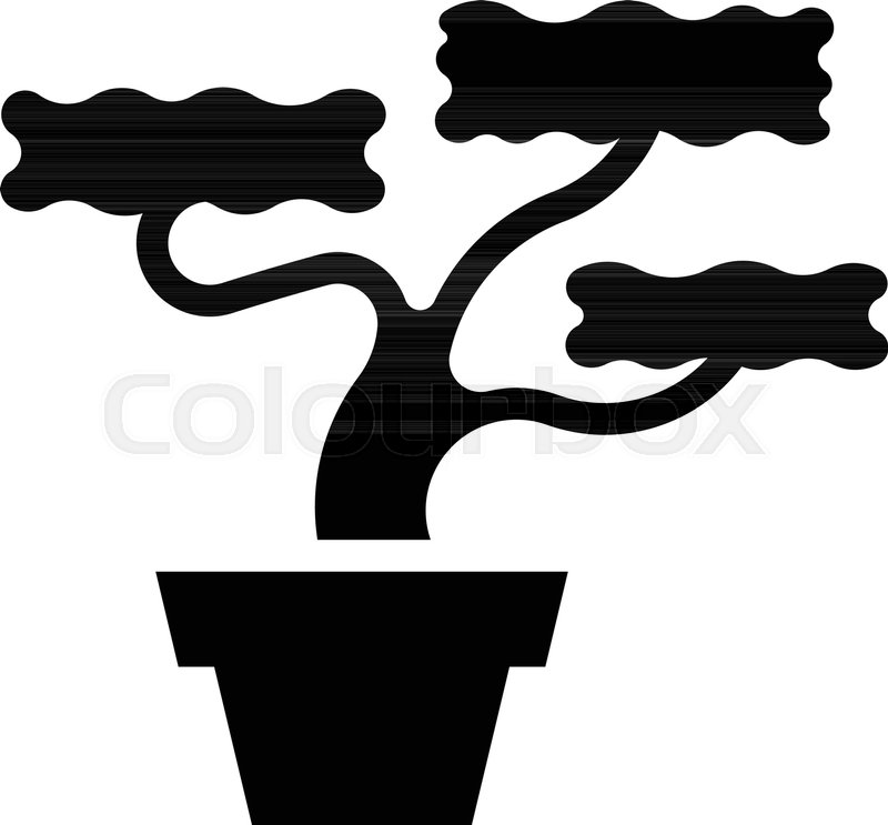 800x743 Glyph Pot Bonsai Tree Pixel Perfect Stock Vector Colourbox