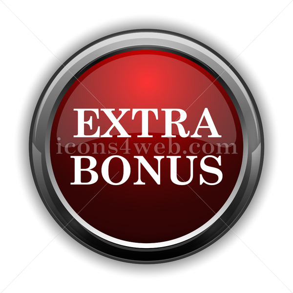 600x600 Extra Bonus Icon Red Glossy Web Icon With Shaddow
