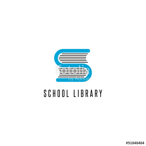 500x500 Book Logo Store, Library, Read Club S Letter Icon, Mockup Science
