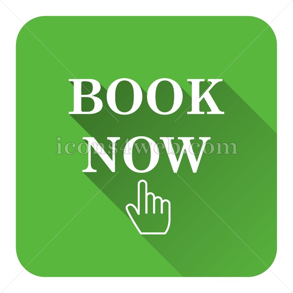 600x600 Book Now Flat Icon With Long Shadow Vector