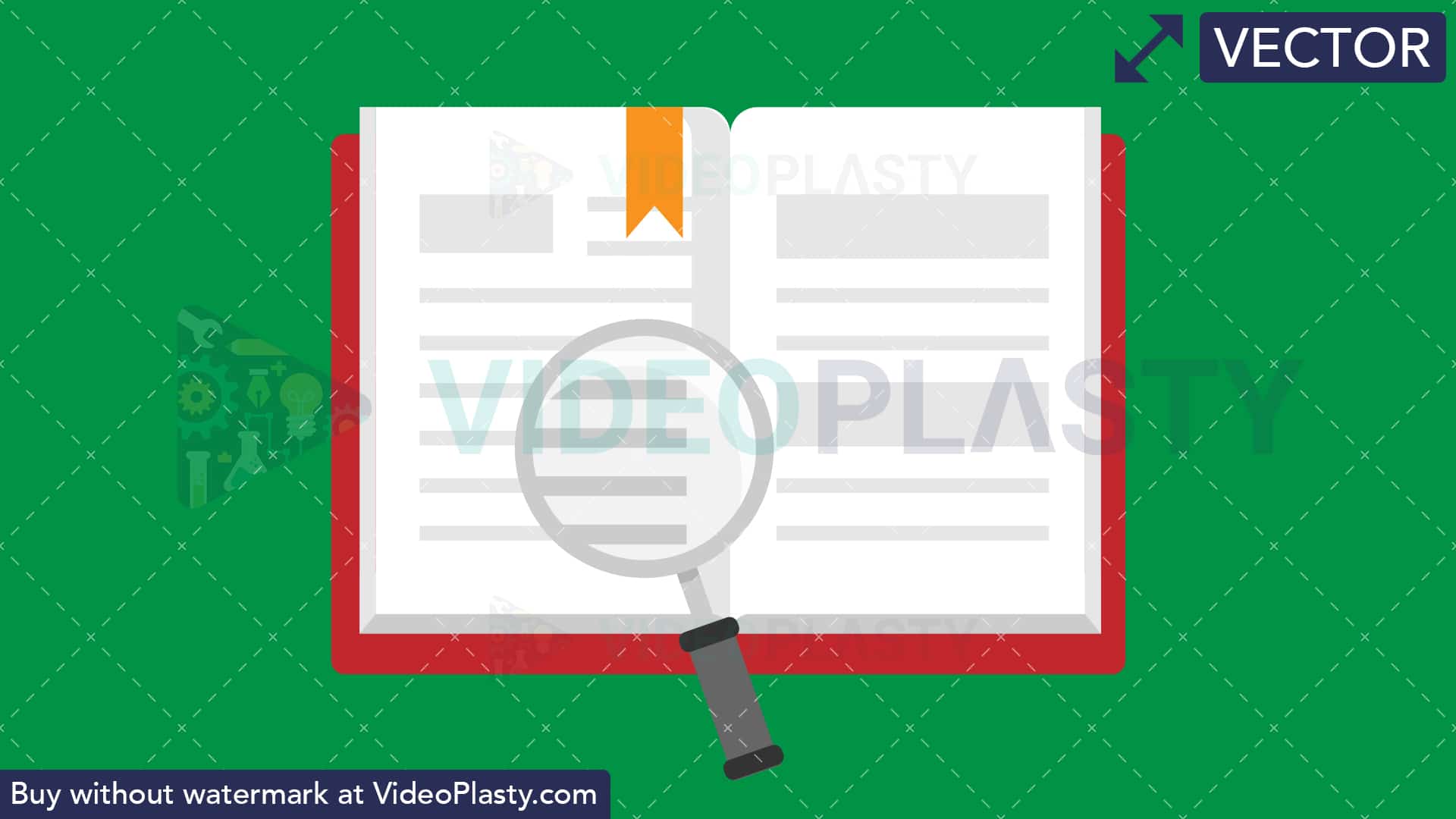 1920x1080 Book With Lens Flat Icon