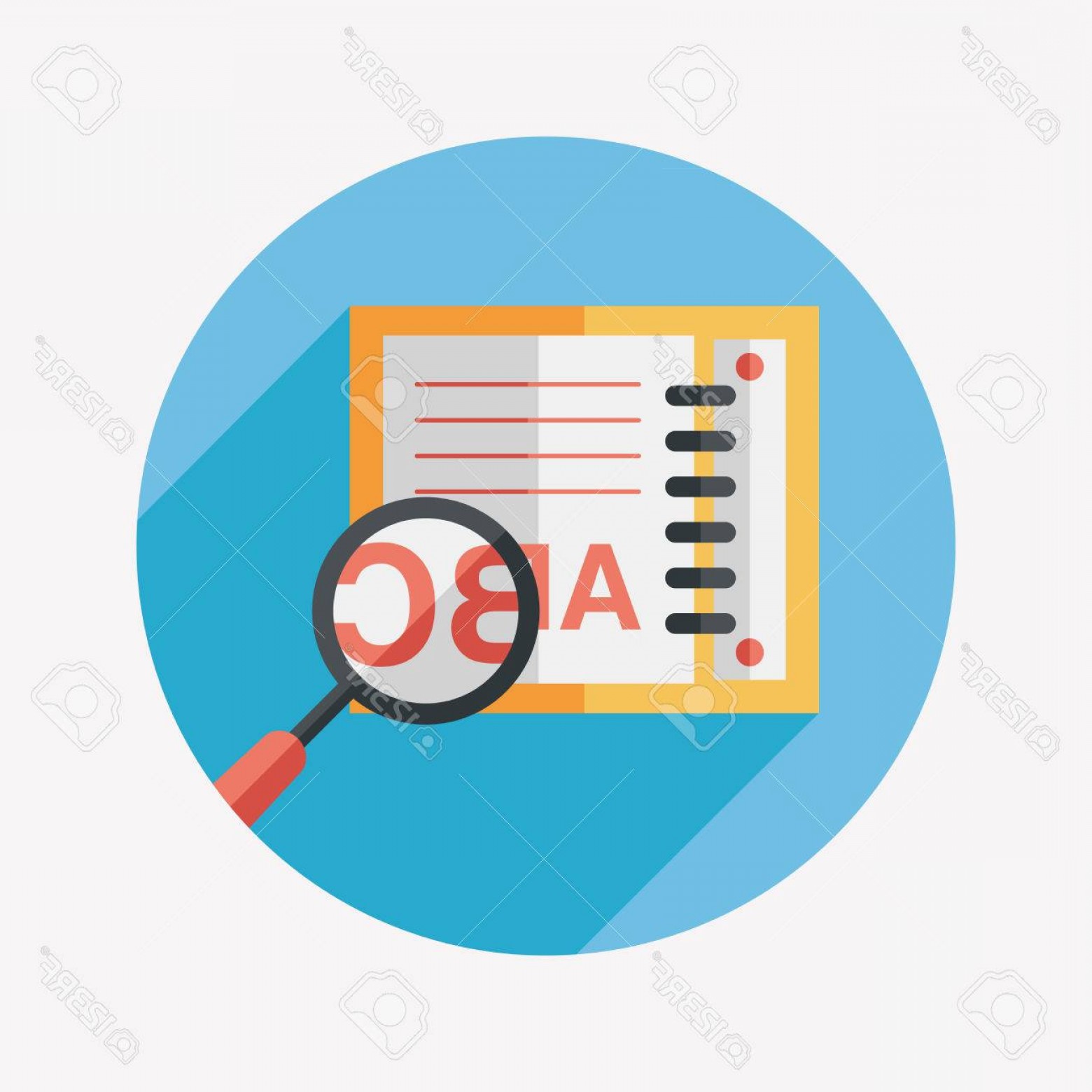 1560x1560 Photostock Vector Search Dictionary Book Flat Icon With Long