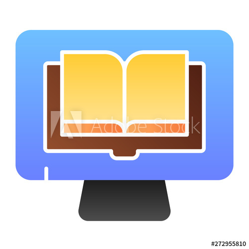 500x500 Reading Books On Pc Flat Icon Book On Computer Color Icons