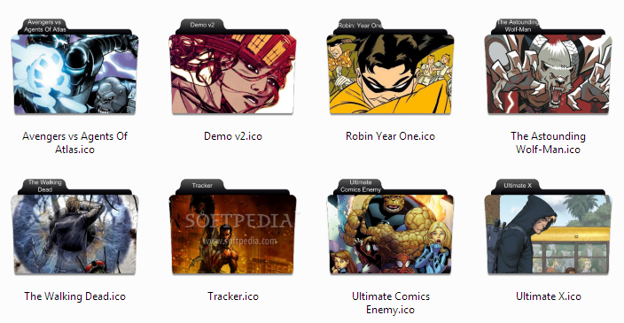 704x365 Download Comic Book Folder Icons