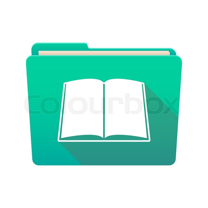 800x800 Isolated Folder Icon With A Book Stock Vector Colourbox