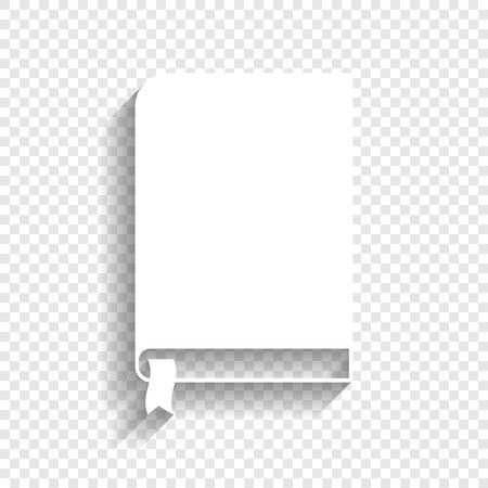 450x450 Book Sign Vector White Icon With Soft Shadow On Transparent