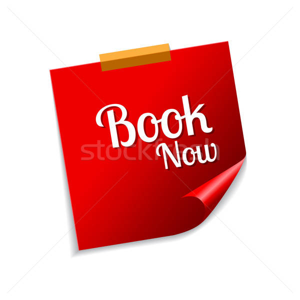 600x600 Book Now Red Sticky Notes Vector Icon Design Vector Illustration