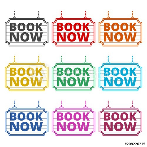 500x500 Book Now Icon, Book Now Sign, Color Icons Set
