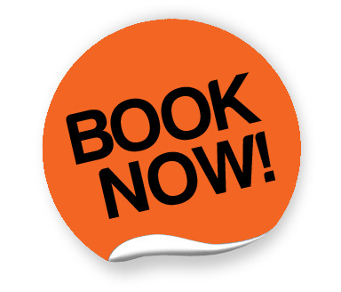 384x328 Orange Book Now Sticker Icons Png