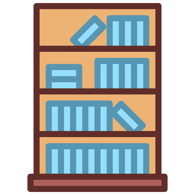 640x640 Bookcase Icon Filled Line Style Vector Illustration, Icon