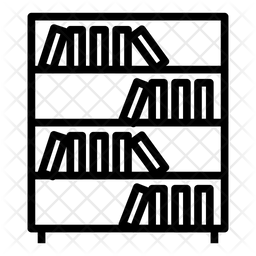 256x256 Bookcase Icon Of Line Style