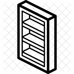 256x256 Bookcase Icon Of Line Style