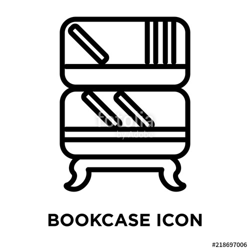 500x500 Bookcase Icon Vector Isolated On White Background, Bookcase Sign