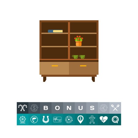 450x450 Brown Wooden Bookcase Icon Royalty Free Vector Graphics
