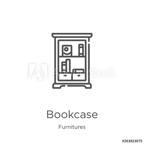 500x500 Bookcase Icon Vector From Furnitures Collection Thin Line