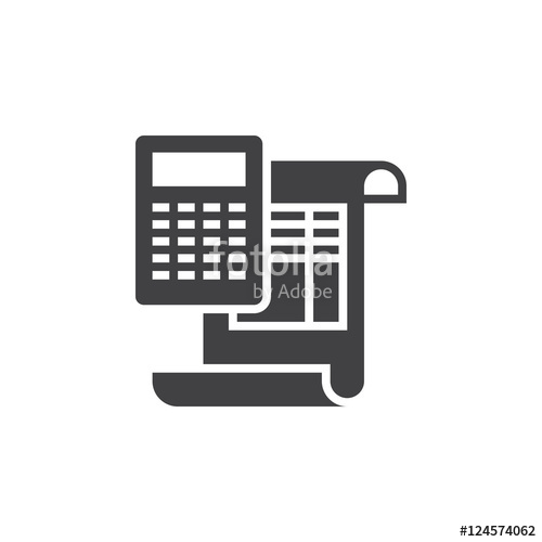 500x500 Accounting Icon Vector, Bookkeeping Solid Logo Illustration