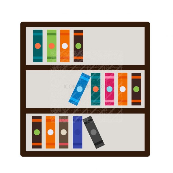 600x600 Bookshelf Flat Multicolor Icon