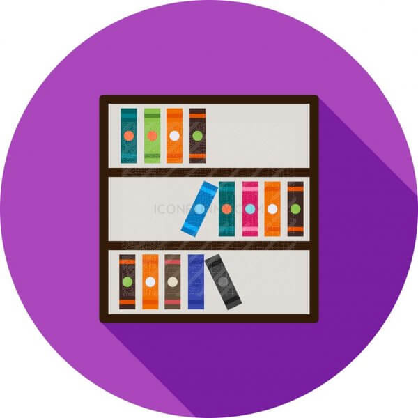 600x600 Bookshelf Flat Shadowed Icon