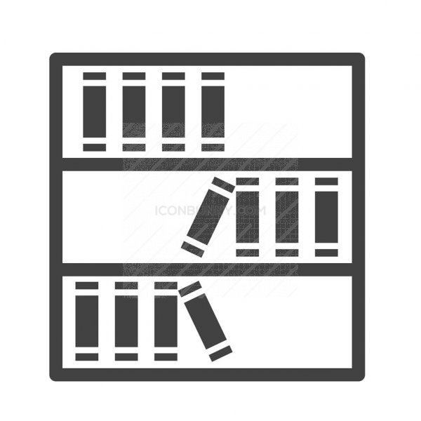 600x600 Bookshelf Glyph Icon