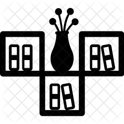 256x256 Bookshelf Icon Of Glyph Style