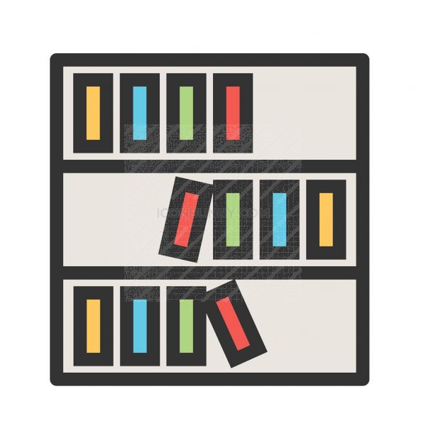 600x600 Bookshelf Line Filled Icon