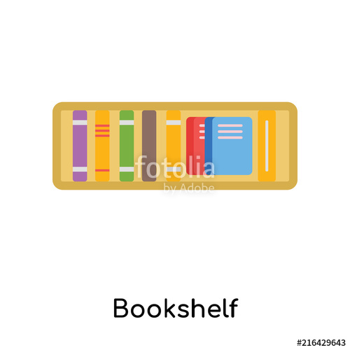 500x500 Bookshelf Icon Vector Sign And Symbol Isolated On White Background