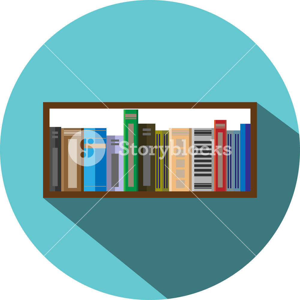 1000x1000 Book Shelf Icon Flat Style Information And Bookstore, School