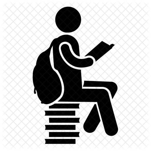 512x512 Bookworm Student Icon Of Glyph Style