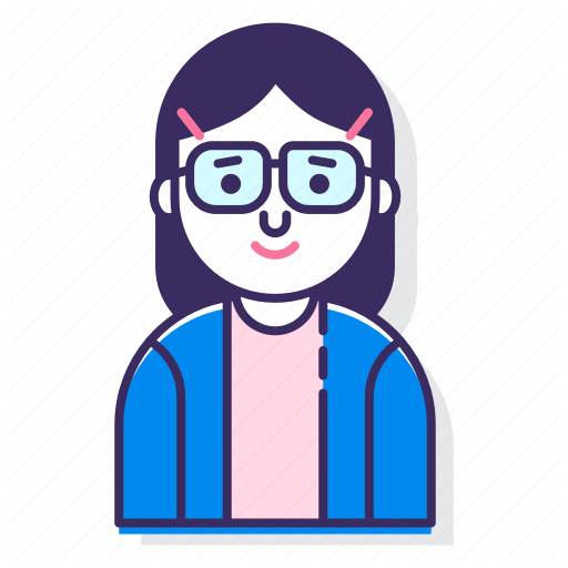 512x512 Avatar, Bookworm, Character, Female, Nerd, Person, Woman Icon