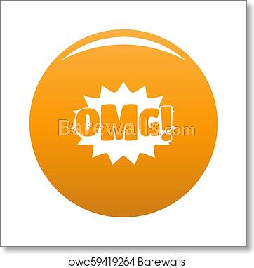 362x382 Comic Boom Omg Icon Orange, Art Print Barewalls Posters Prints