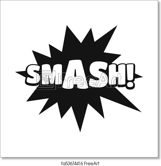 561x581 Free Art Print Of Comic Boom Smash Icon, Simple Black Style Comic