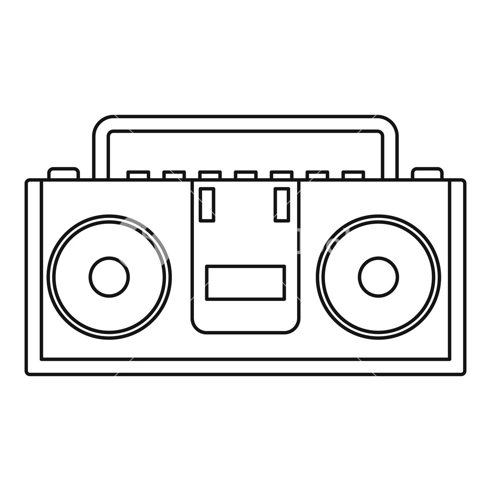 1000x1000 Music Boombox Icon Outline Illustration Of Music Boombox Vector