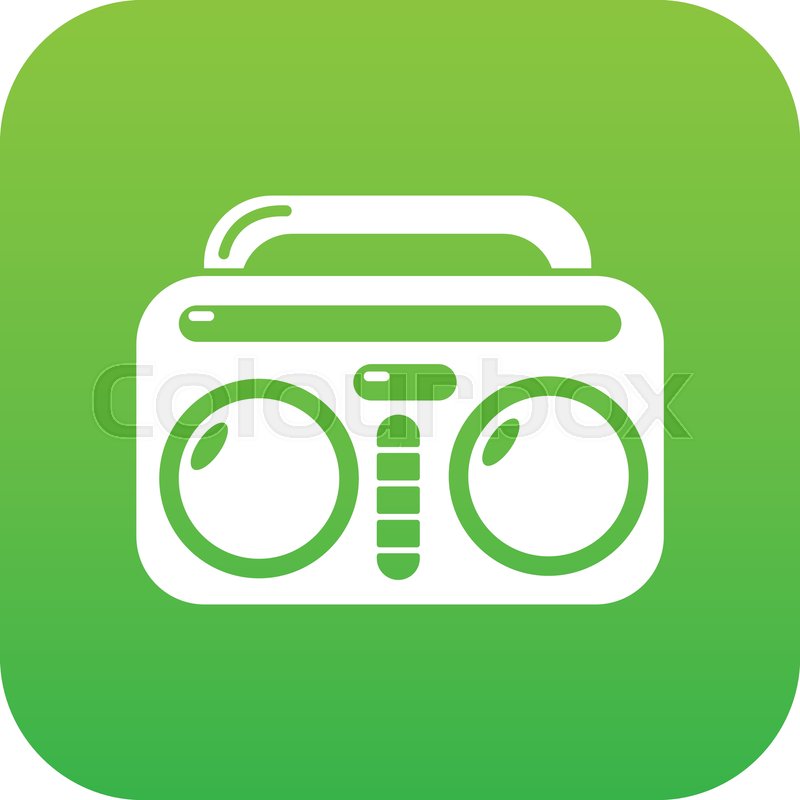 800x800 Vintage Boombox Icon Green Vector Stock Vector Colourbox