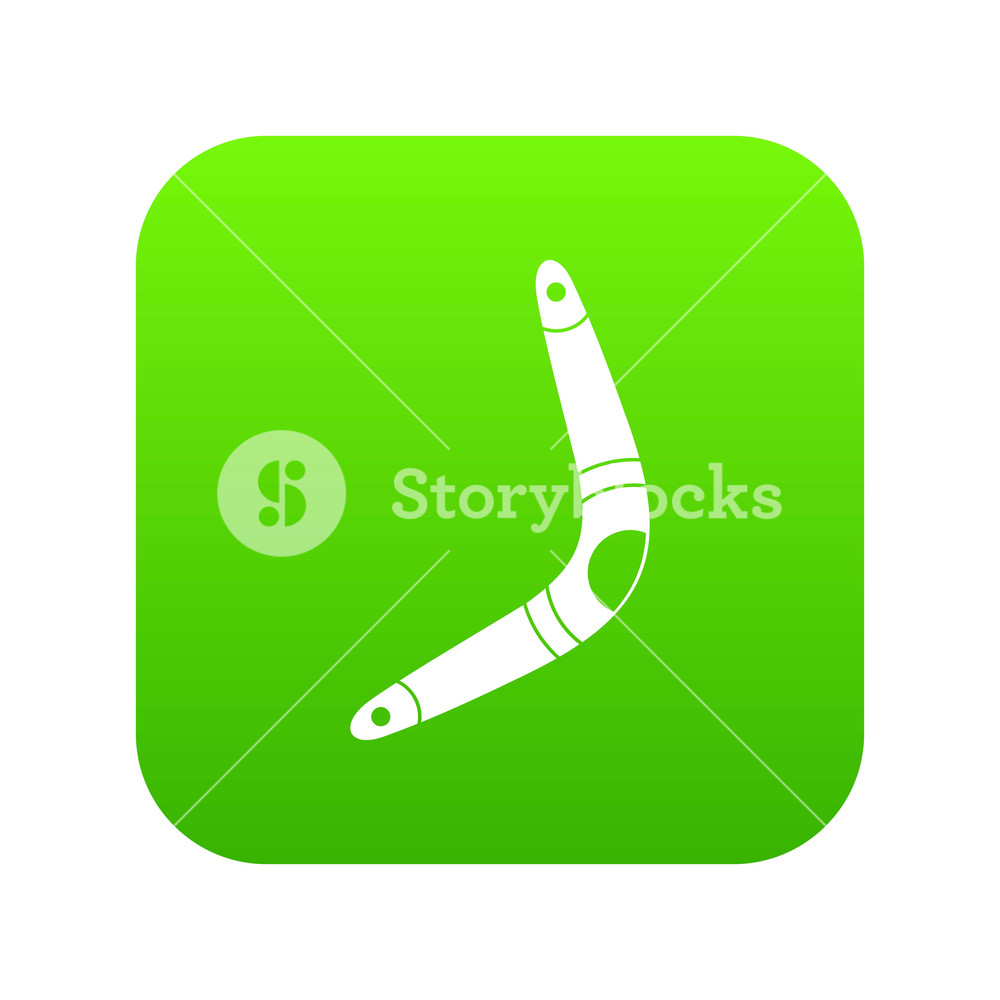 1000x1000 Boomerang Icon Digital Green For Any Design Isolated On White