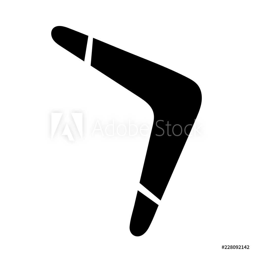 1000x1000 Photo Art Print Simple Boomerang Icon Black Silhouette