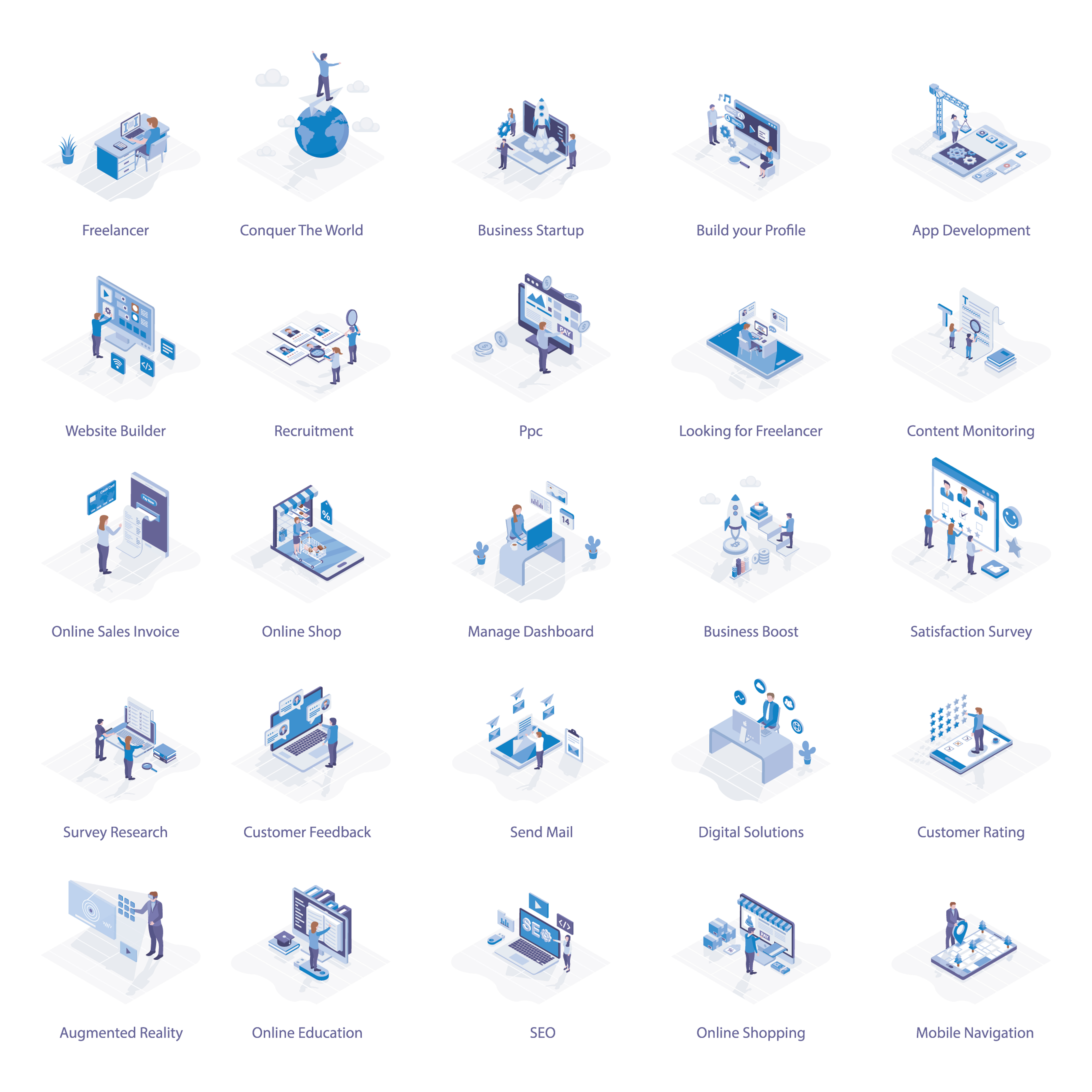 8000x8000 Online Business Icons Pack