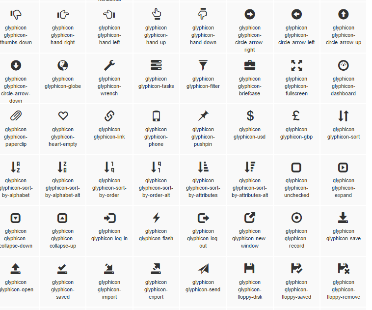 758x631 Bootstrap Glyphicons Icons