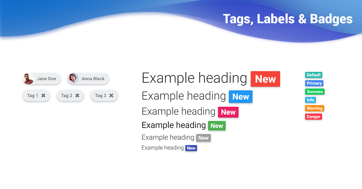 1200x628 Bootstrap Tags, Labels Badges