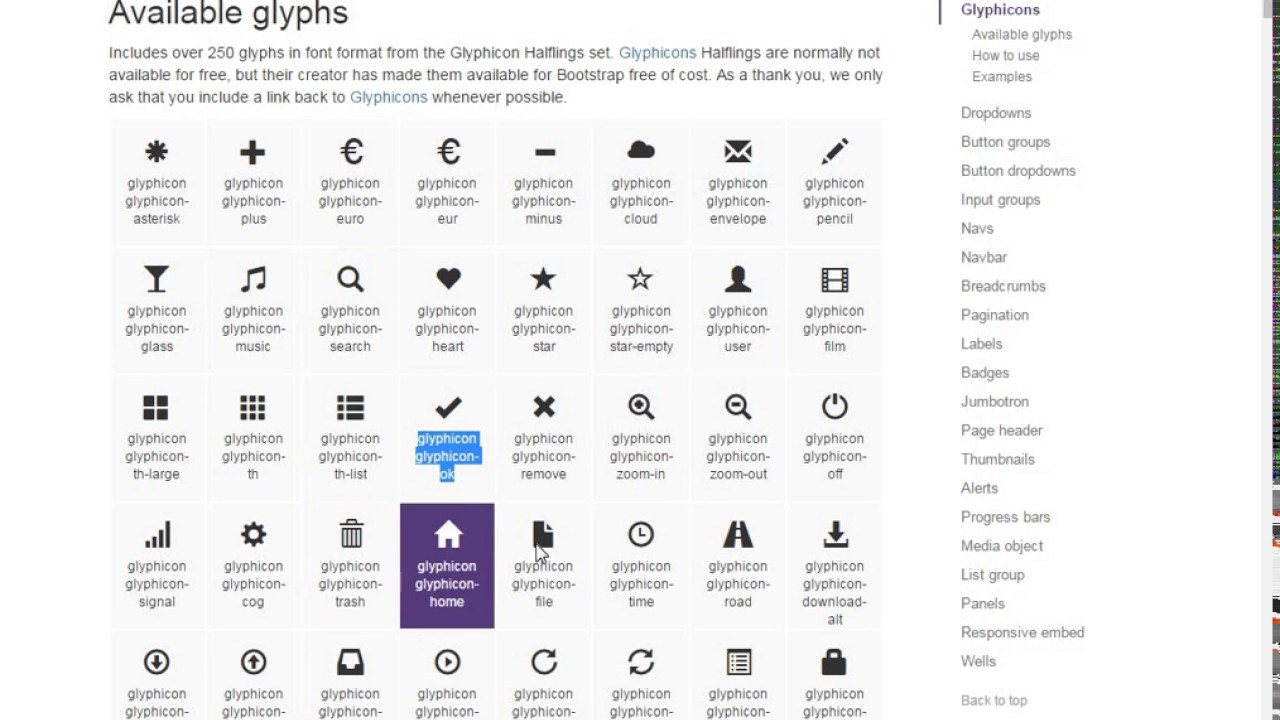 1280x720 Bootstrap Glyphicons