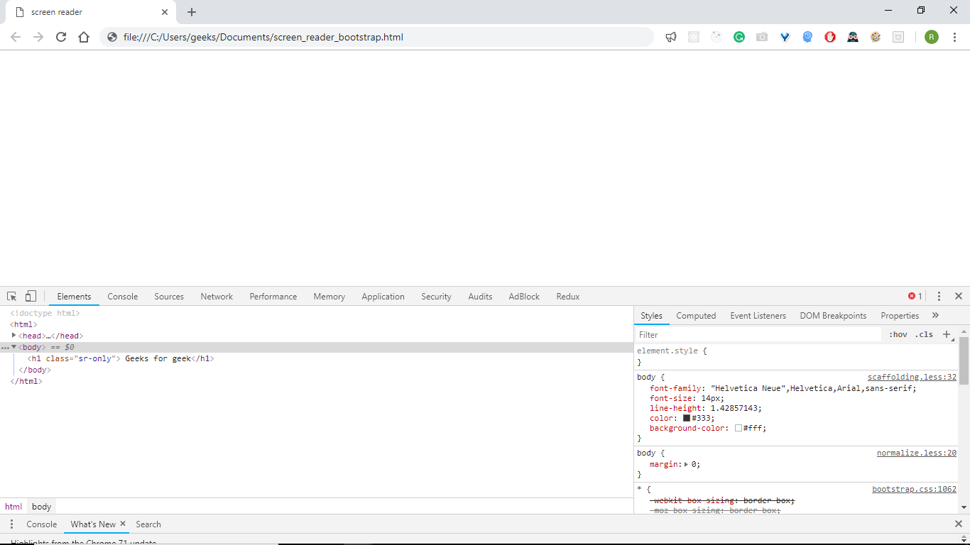 1366x768 Screen Reader Utilities In Bootstrap With Examples
