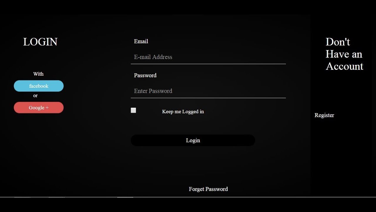 1280x720 Bootstrap Login Form Example
