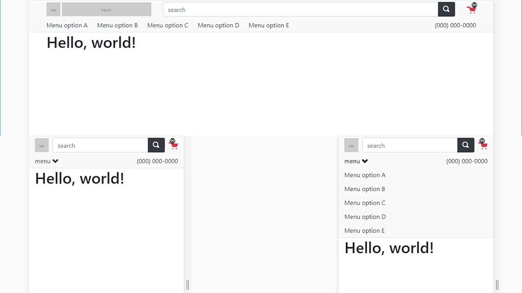 1024x576 Sample Bootstrap Template For A Search Orientated Two Row Navbar