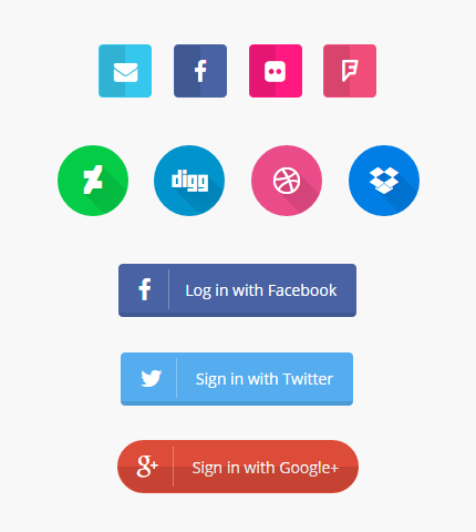 430x480 Bootstrap Social Icons Pure Css Icons And Buttons Azmind
