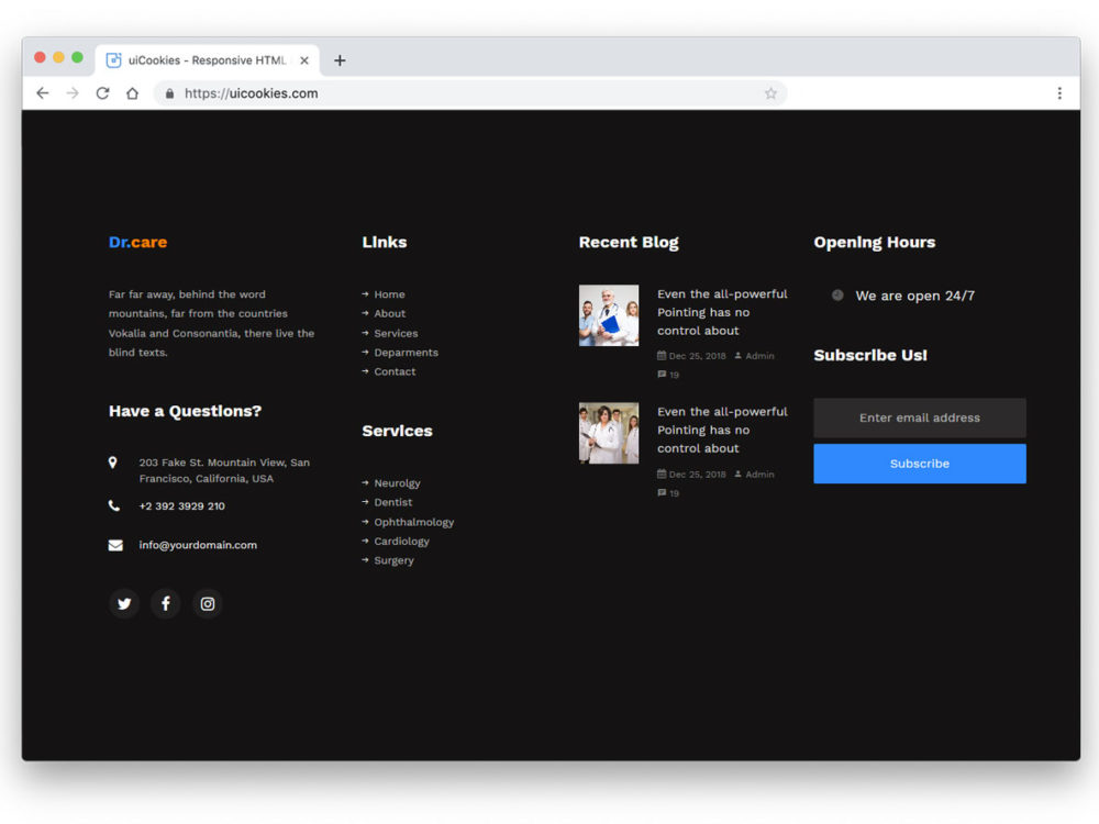 1000x750 Sensibly Designed Bootstrap Footer Examples