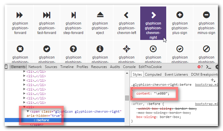 754x443 Using A Glyphicon As An Li Bullet Point