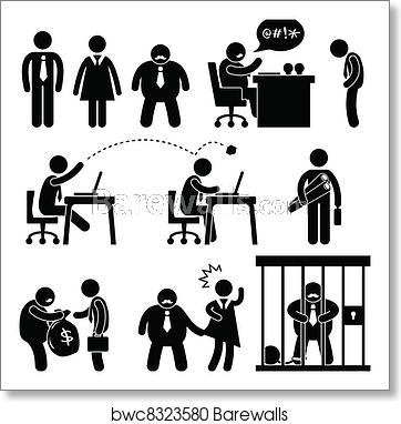 362x382 Funny Business Office Boss Icon, Art Print Barewalls Posters