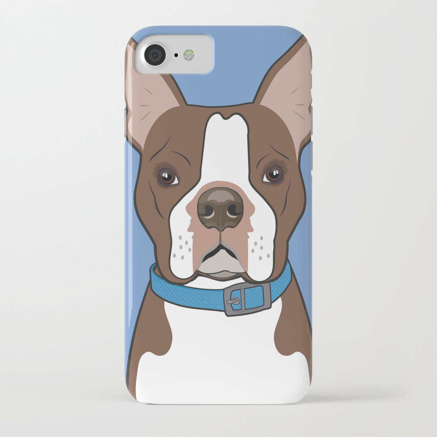 1500x1500 Brown Boston Terrier Art Poster Dog Icon Series