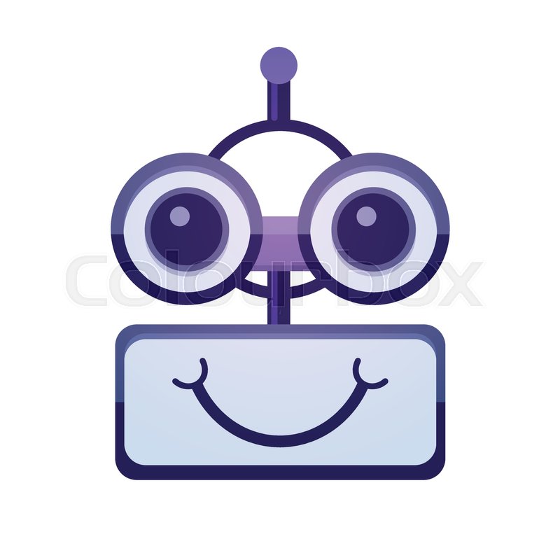 800x800 Cartoon Robot Face Smiling Cute Stock Vector Colourbox