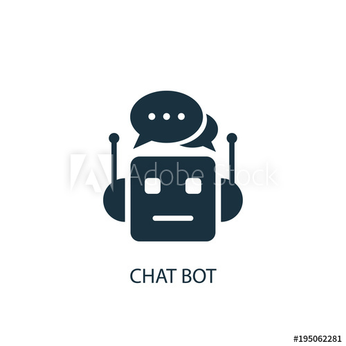 500x500 Chat Bot Icon Simple Element Illustration